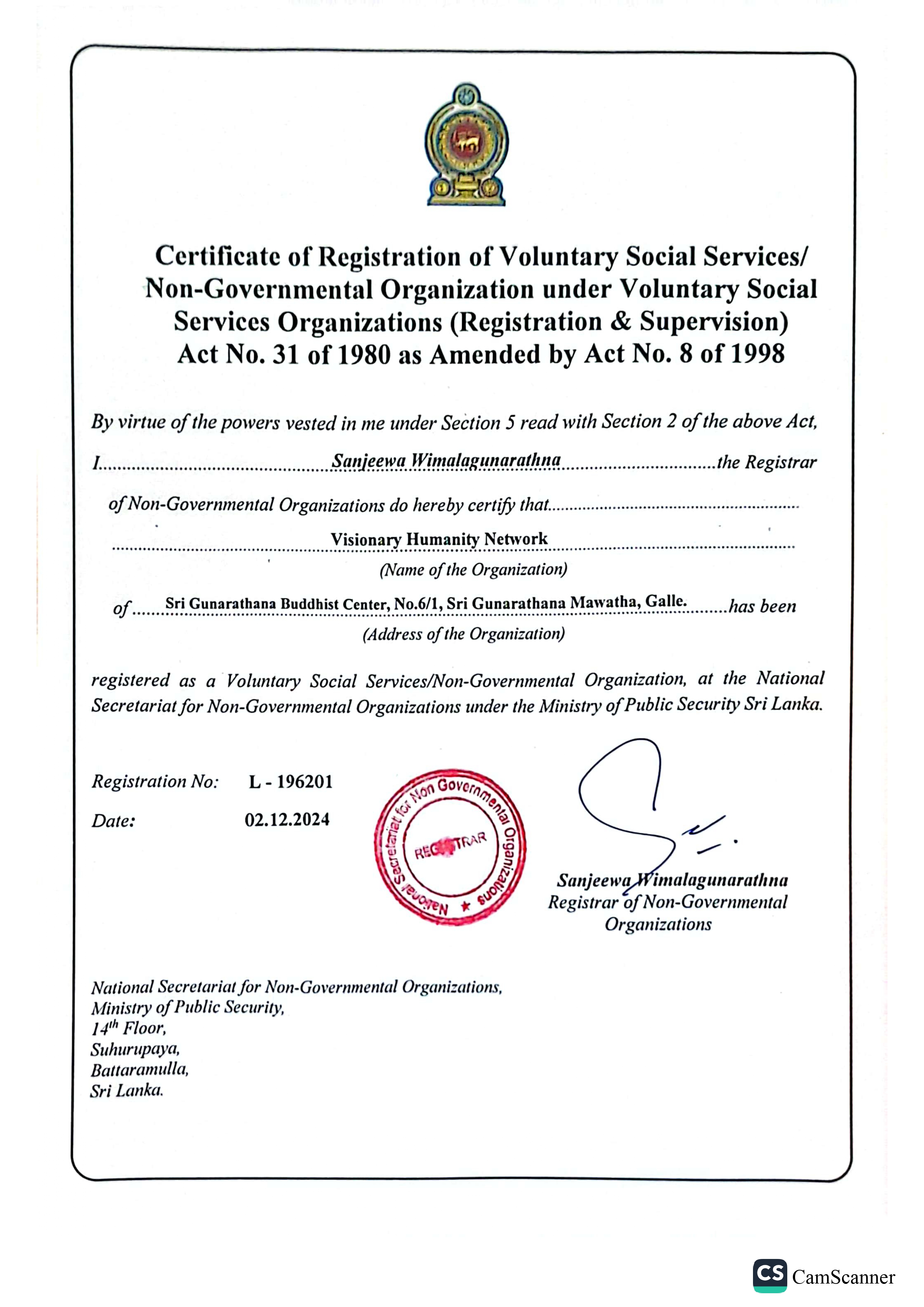 Government Registration